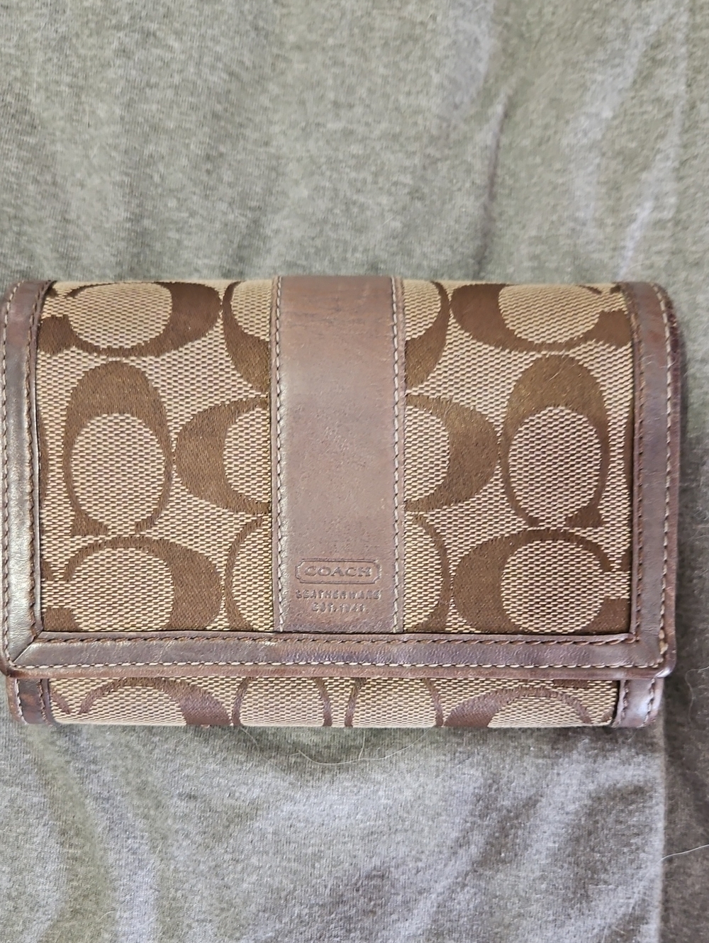 Coach Brown Signature Jacquard Wallet
